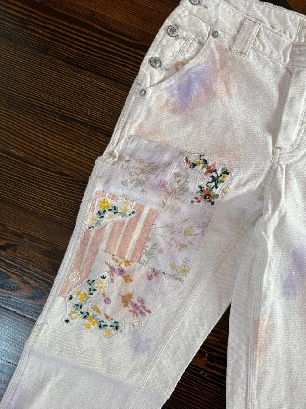 Free People Garden Embroidered Jeans